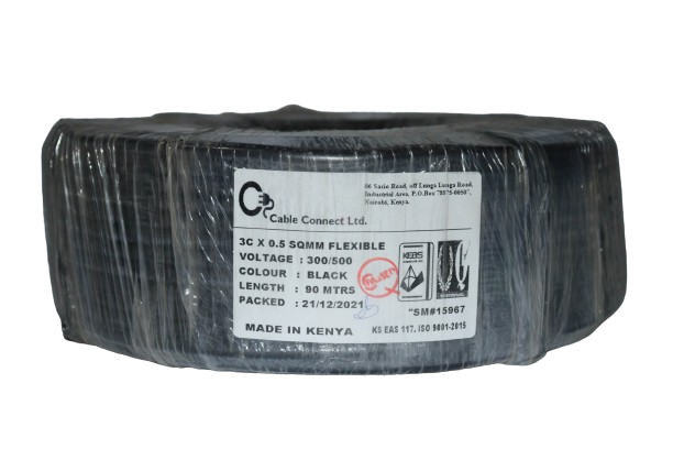 0.5MM 3CORE Copper Round Flex Cable