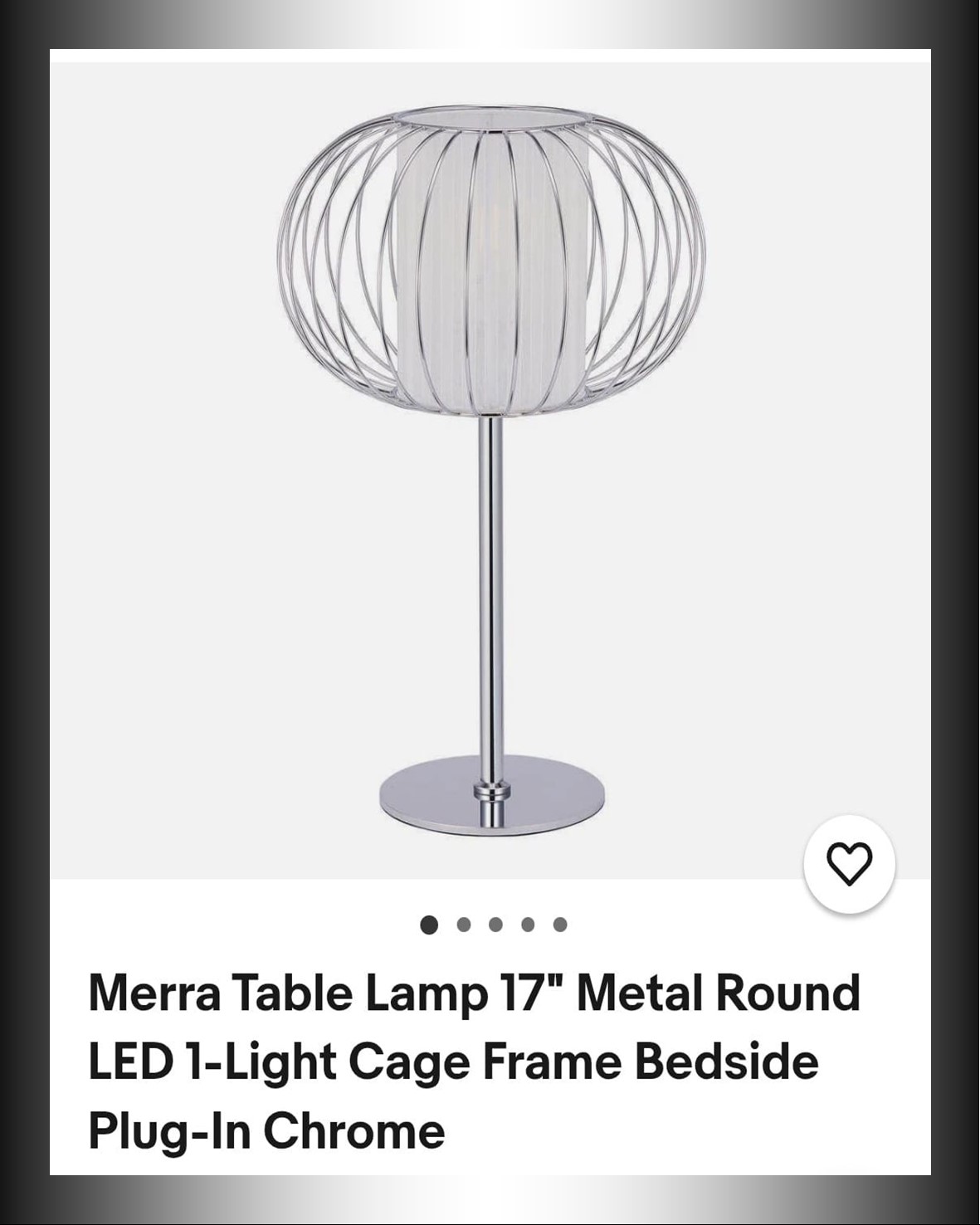 Merra Chrome Table Lamp 17 Inch